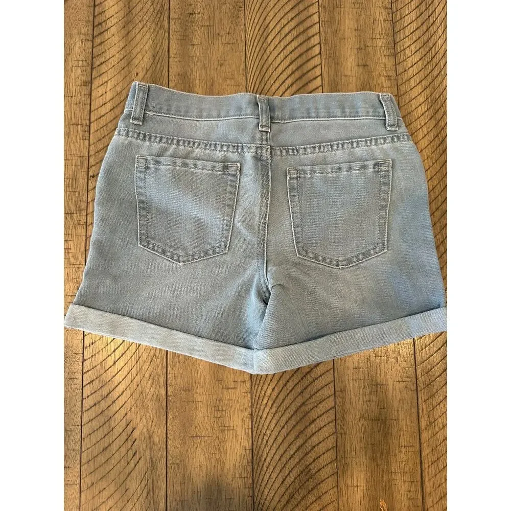 The Children's Place Girls Light Wash Denim Shorts Size 10 Adjustable Waist NWT